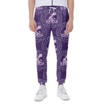 Purple Aquarius Zodiac Pattern Print Scuba Joggers
