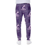 Purple Aquarius Zodiac Pattern Print Scuba Joggers