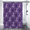 Purple Aquarius Zodiac Pattern Print Shower Curtain