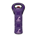 Purple Aquarius Zodiac Pattern Print Single Neoprene Wine Tote