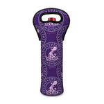 Purple Aquarius Zodiac Pattern Print Single Neoprene Wine Tote