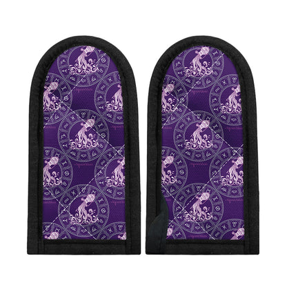 Purple Aquarius Zodiac Pattern Print Skillet Handle Cover