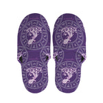 Purple Aquarius Zodiac Pattern Print Slippers