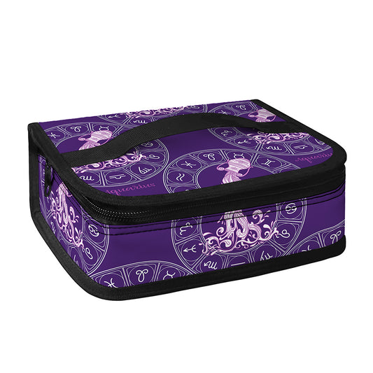 Purple Aquarius Zodiac Pattern Print Small Lunch Bag
