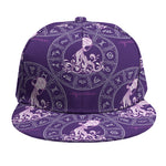 Purple Aquarius Zodiac Pattern Print Snapback Cap