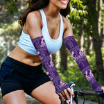 Purple Aquarius Zodiac Pattern Print Sun Protection Arm Sleeves