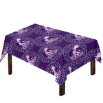 Purple Aquarius Zodiac Pattern Print Tablecloth