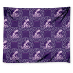 Purple Aquarius Zodiac Pattern Print Tapestry