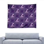 Purple Aquarius Zodiac Pattern Print Tapestry