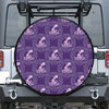 Purple Aquarius Zodiac Pattern Print Tire Cover