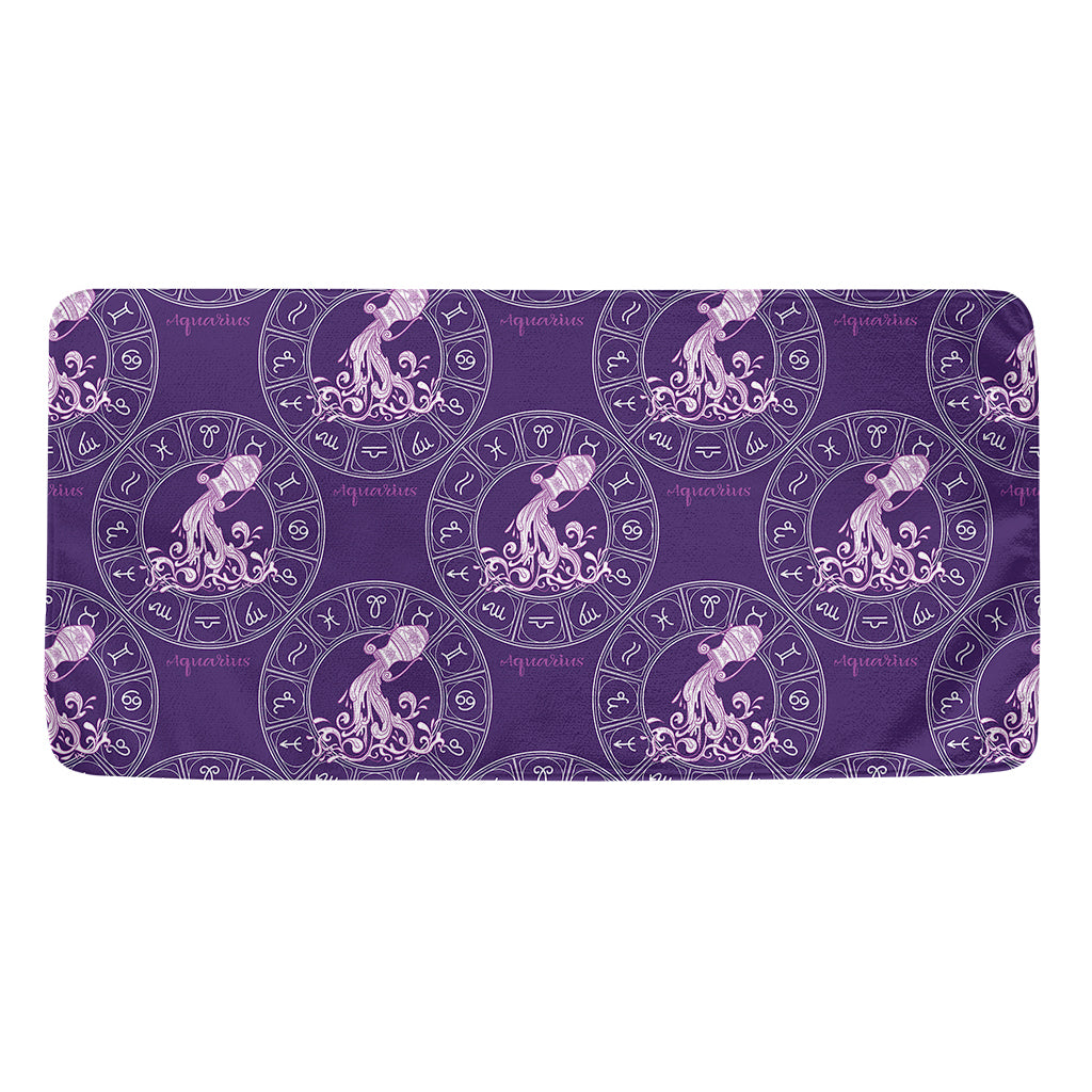 Purple Aquarius Zodiac Pattern Print Towel