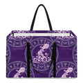 Purple Aquarius Zodiac Pattern Print Utility Tote Bag