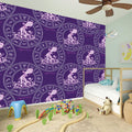 Purple Aquarius Zodiac Pattern Print Wall Sticker
