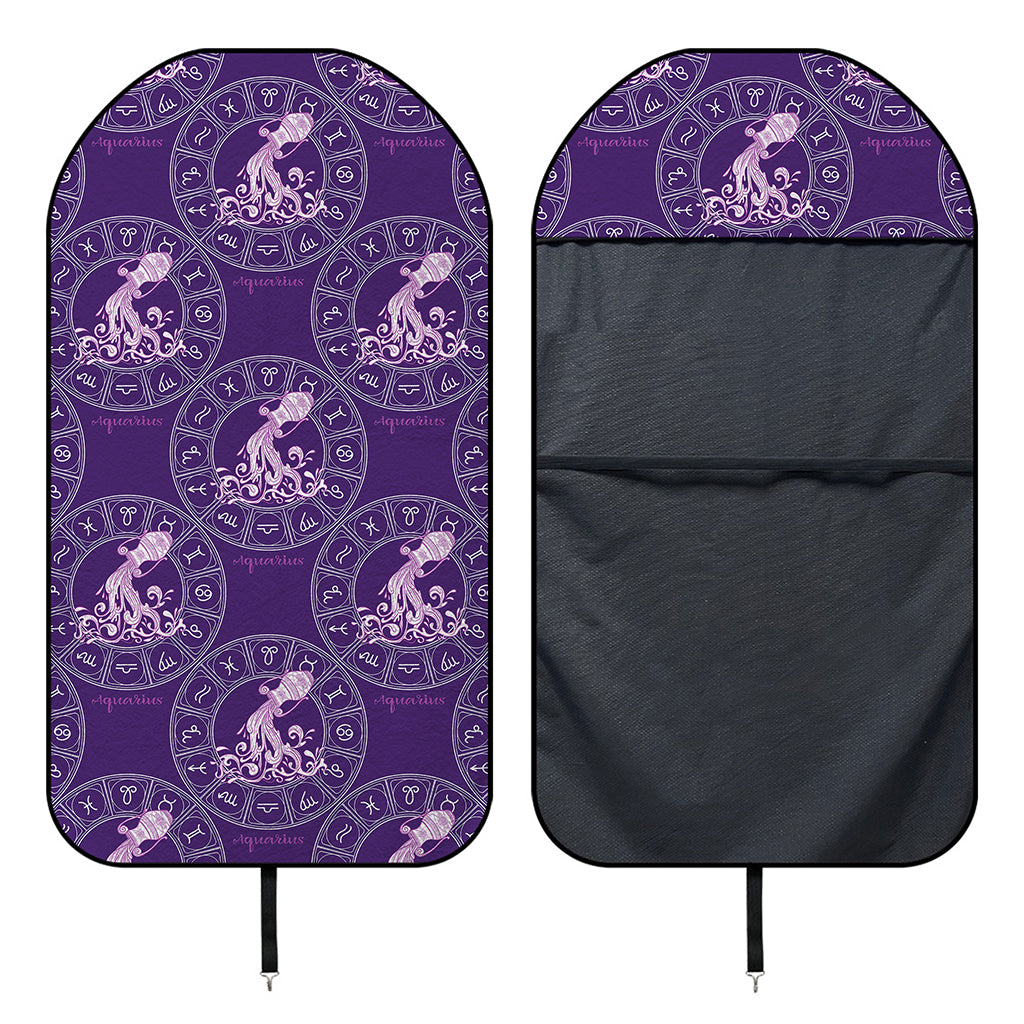 Purple Aquarius Zodiac Pattern Print Waterproof Car Seat Cover