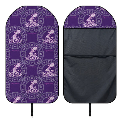 Purple Aquarius Zodiac Pattern Print Waterproof Car Seat Cover