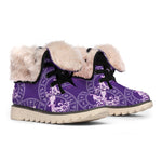 Purple Aquarius Zodiac Pattern Print Winter Boots