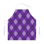 Purple Argyle Pattern Print Adjustable Apron