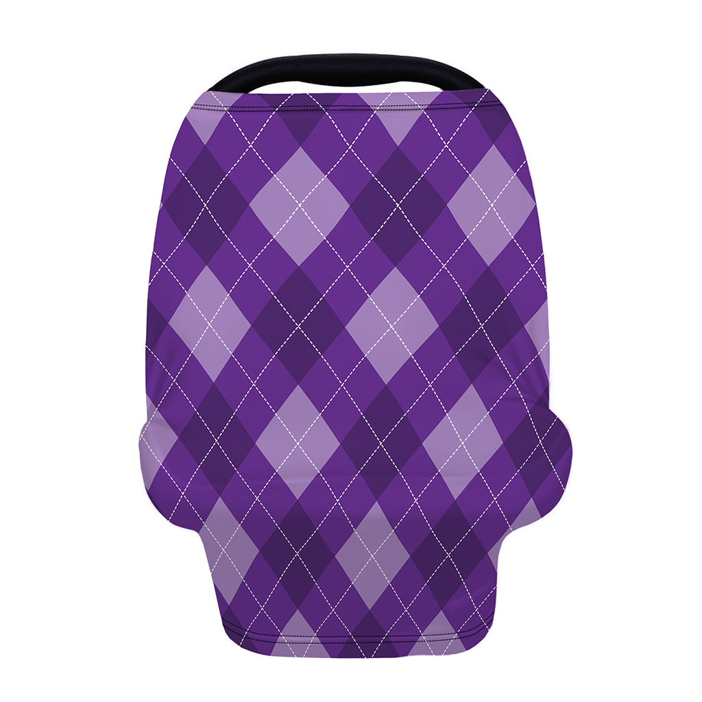 Purple Argyle Pattern Print Baby Seat Cover