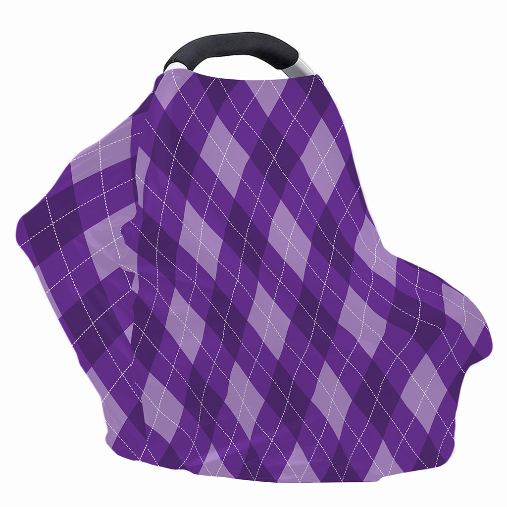 Purple Argyle Pattern Print Baby Seat Cover