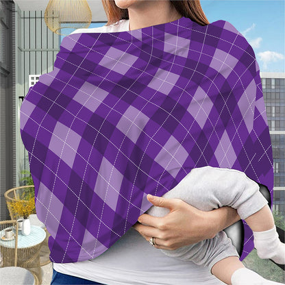 Purple Argyle Pattern Print Baby Seat Cover