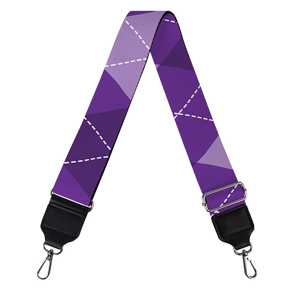 Purple Argyle Pattern Print Bag Strap