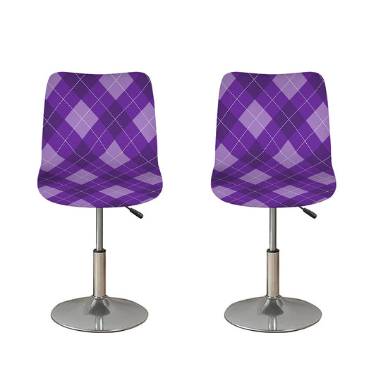 Purple Argyle Pattern Print Bar Stool Covers
