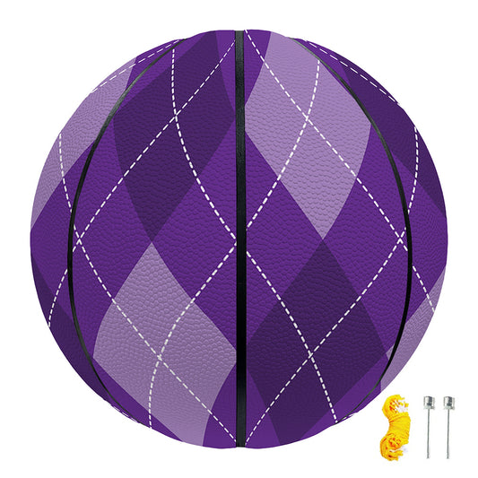 Purple Argyle Pattern Print Basketball