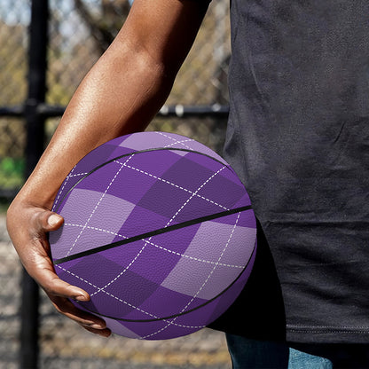 Purple Argyle Pattern Print Basketball