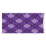 Purple Argyle Pattern Print Beach Towel