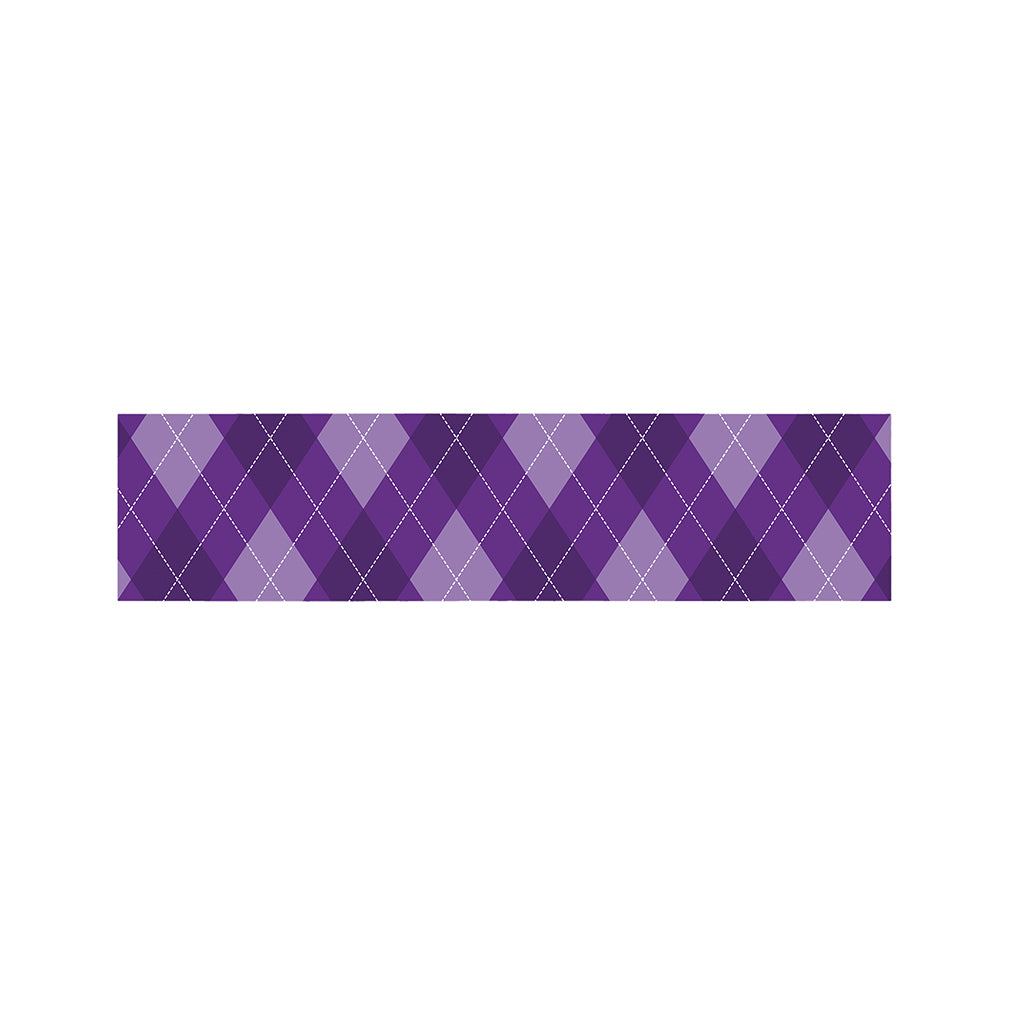 Purple Argyle Pattern Print Bed Runner