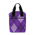 Purple Argyle Pattern Print Bible Tote Bag