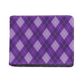 Purple Argyle Pattern Print Bifold Wallet