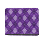 Purple Argyle Pattern Print Bifold Wallet