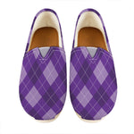 Purple Argyle Pattern Print Casual Shoes