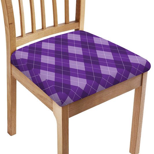Purple Argyle Pattern Print Chair Cushion Cover