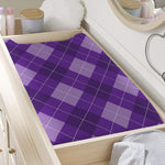 Purple Argyle Pattern Print Changing Pad Cover