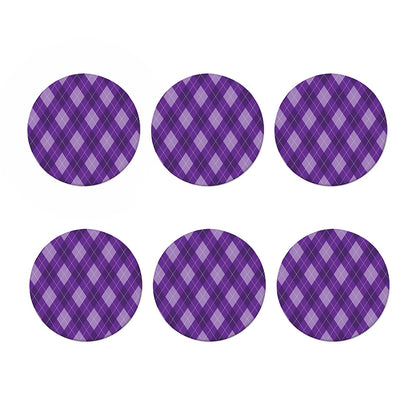 Purple Argyle Pattern Print Coaster Set