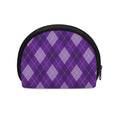 Purple Argyle Pattern Print Coin Purse