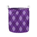 Purple Argyle Pattern Print Collapsible Laundry Basket