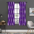 Purple Argyle Pattern Print Grommet Curtain Panels