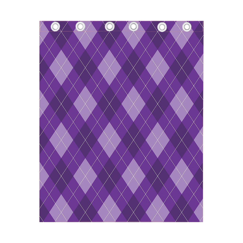 Purple Argyle Pattern Print Curtain