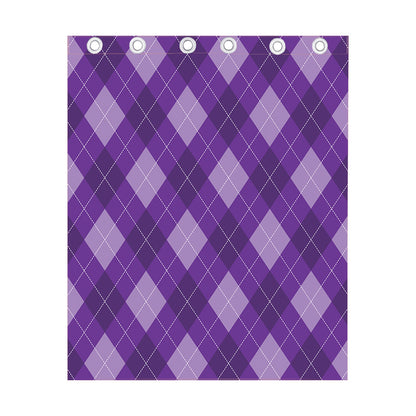Purple Argyle Pattern Print Curtain