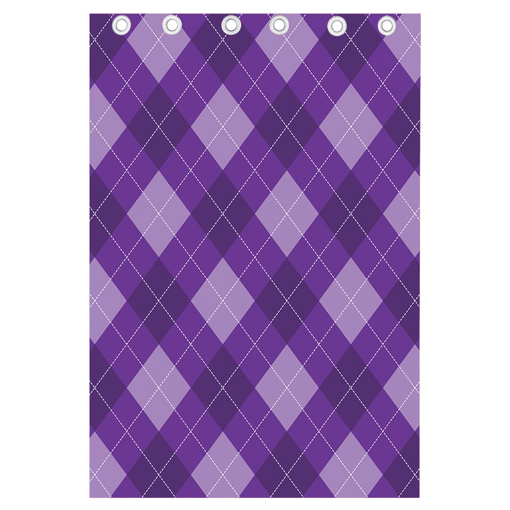 Purple Argyle Pattern Print Curtain
