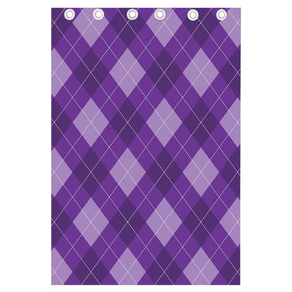 Purple Argyle Pattern Print Curtain