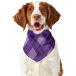 Purple Argyle Pattern Print Dog Bandana