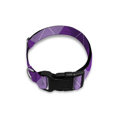 Purple Argyle Pattern Print Dog Collar