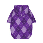 Purple Argyle Pattern Print Dog Zip Up Hoodie