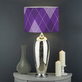 Purple Argyle Pattern Print Drum Lamp Shade