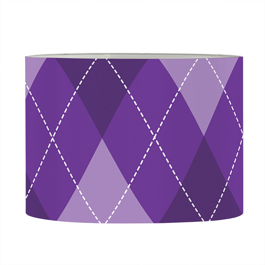 Purple Argyle Pattern Print Drum Lamp Shade