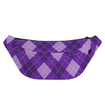 Purple Argyle Pattern Print Fanny Pack
